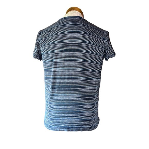 American Eagle Shirt Mens Small Blue Striped Indigo T-Shirt - Picture 4 of 7